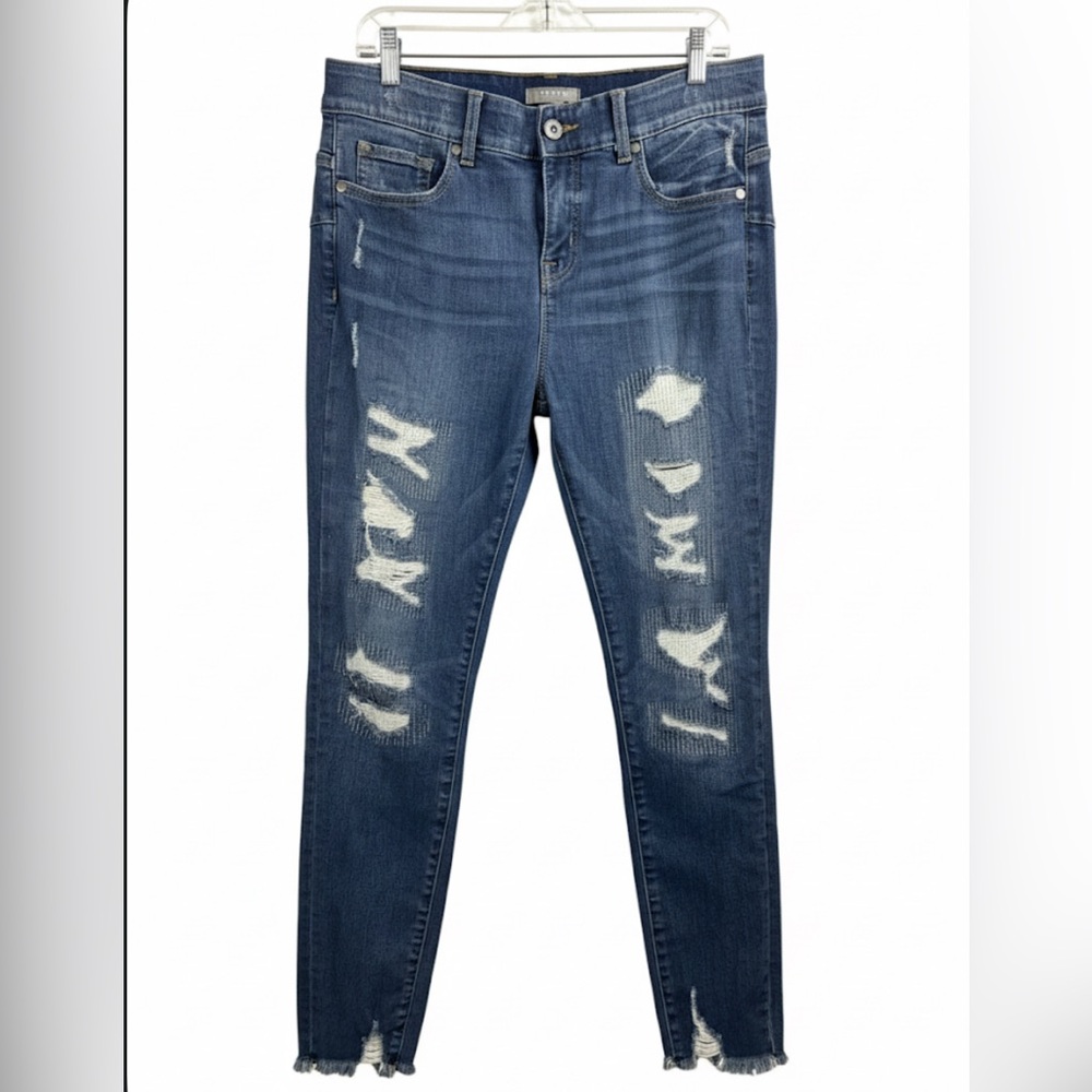 Torrid Dark Blue Distressed Boyfriend Jeans
